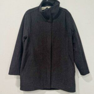 Pendleton Black Boiled Wool Blend Overcoat L